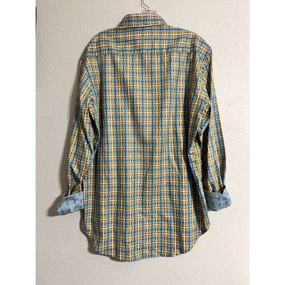 Robert Graham Cuffed Plaid Button Down Medium - Picture 3 of 8